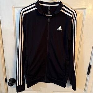Adidas Men's Black and White Track Jacket